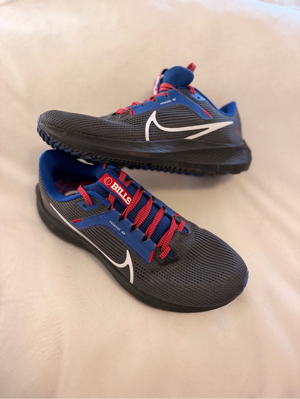 Nike Men’s Black Buffalo Bills Sneakers with Blue & Red Accents